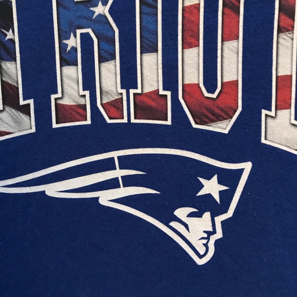 New England Patriots NFL Patriotic T-Shirt Blue - Picture 3 of 11